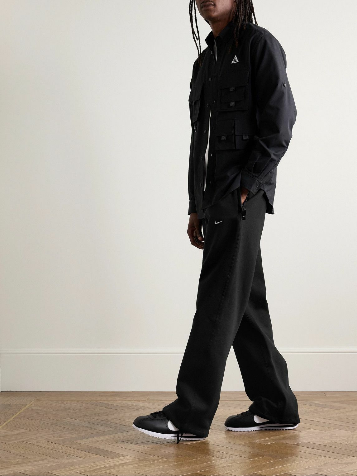 Nike - Solo Swoosh Straight-Leg Cotton-Blend Jersey Sweatpants - Black