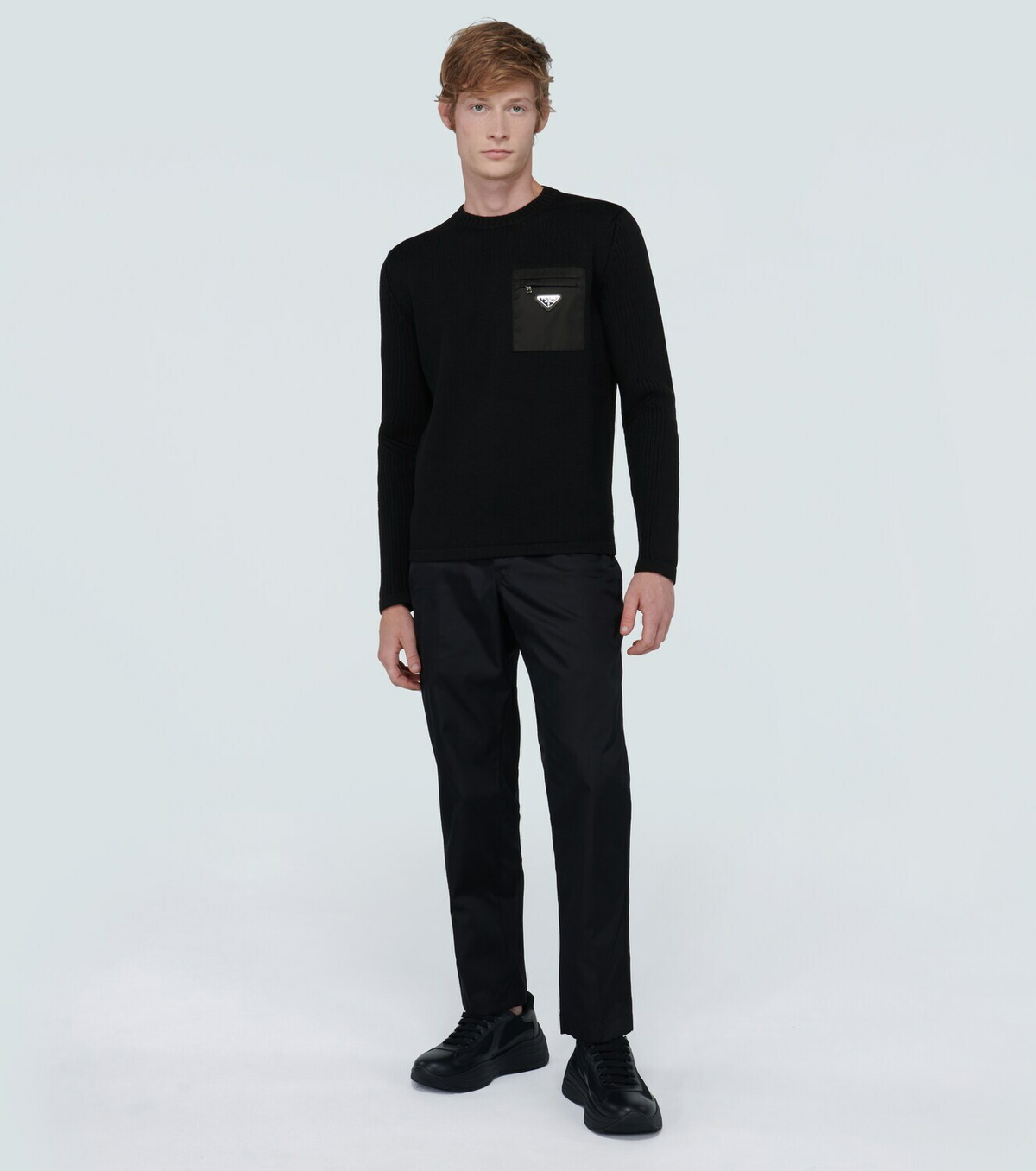 Prada Crewneck sweater with nylon pocket