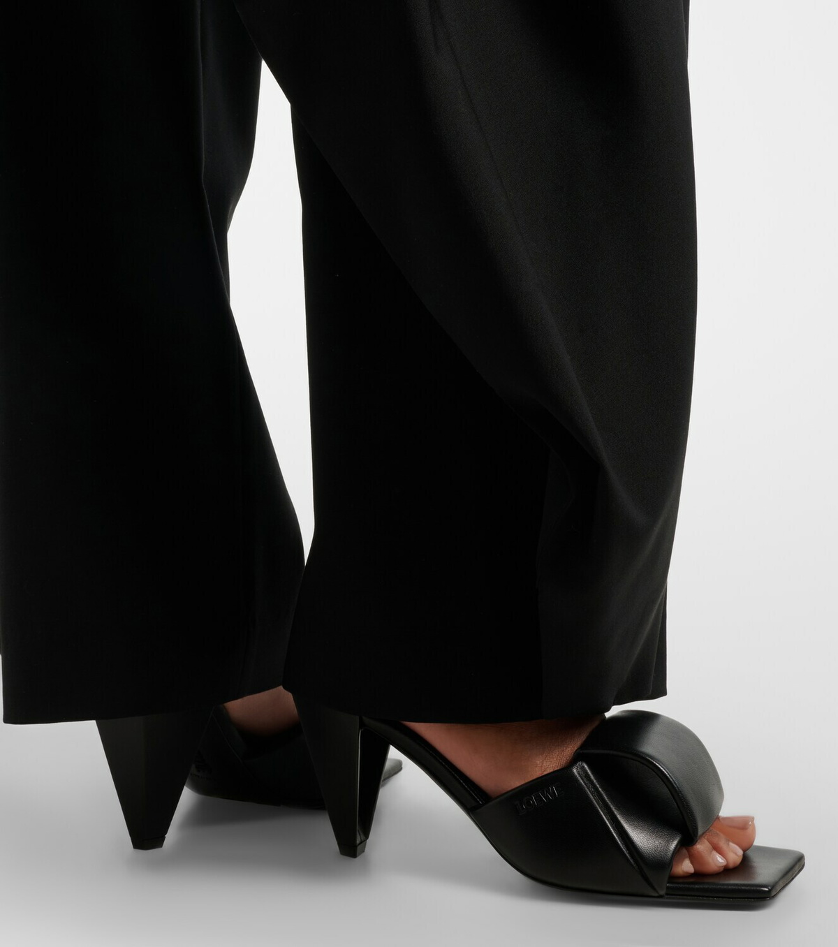 Loewe Origami leather mules