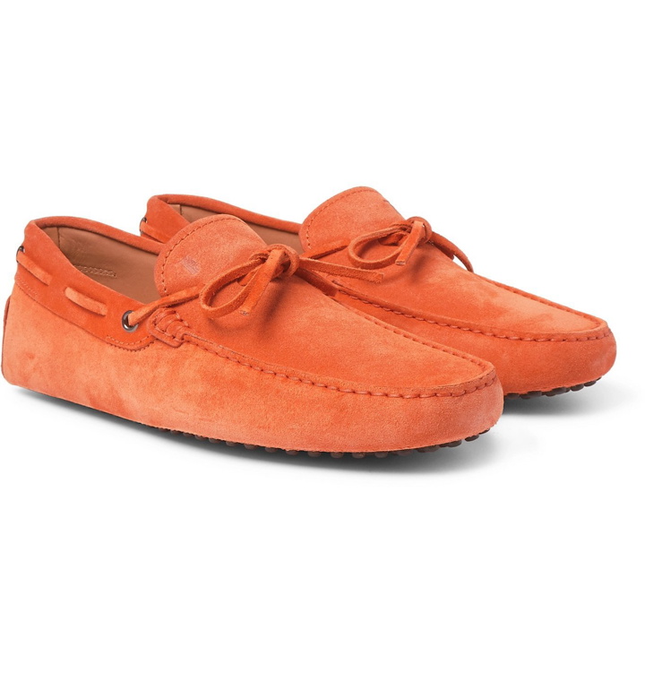 Photo: Tod's - Gommino Suede Driving Shoes - Orange