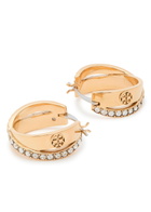 Tory Burch Icon Pavé Double-hoop 18kt Gold-plated Hoop Earrings - One Size