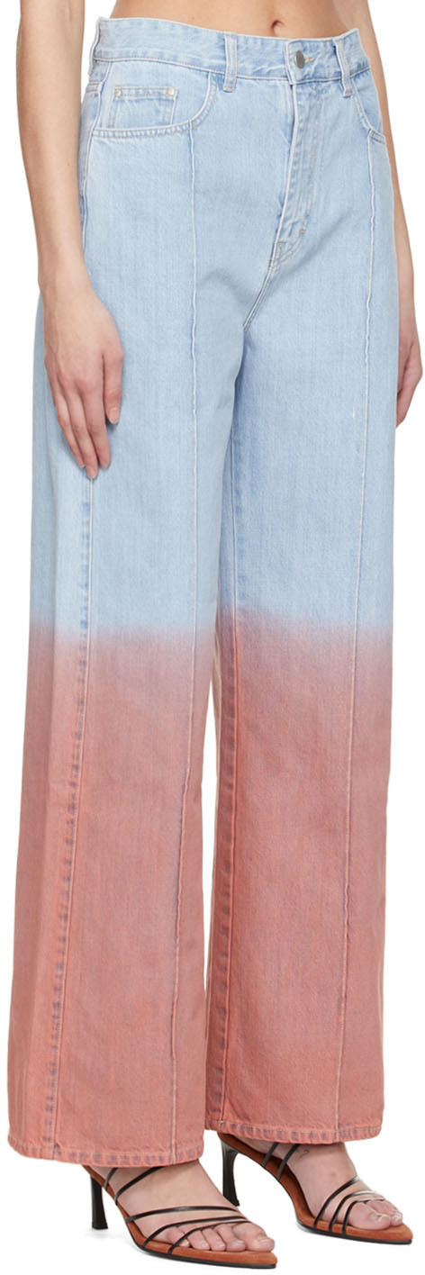 Rokh Blue & Pink Faded Jeans