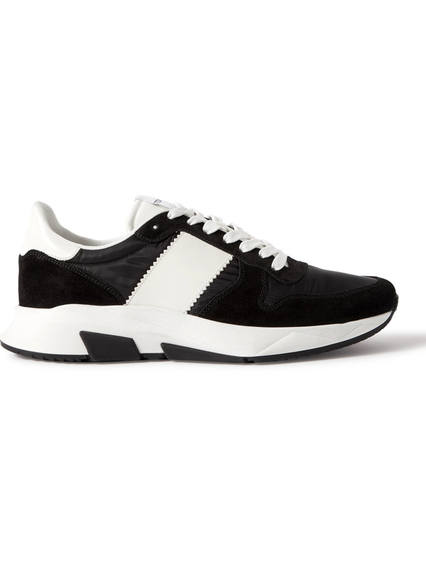 Photo: TOM FORD - Jagga Leather-Trimmed Nylon and Suede Sneakers - Black