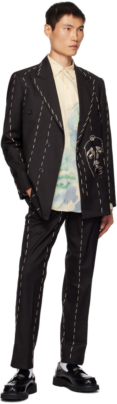Black Embroidered Trousers