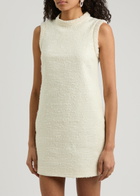Self-portrait Pearl and Sequin-embellished Tweed Mini Dress Cream