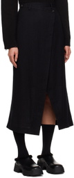 Youth Black Wrap Midi Skirt
