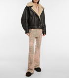 Acne Studios - Shearling and leather biker jacket