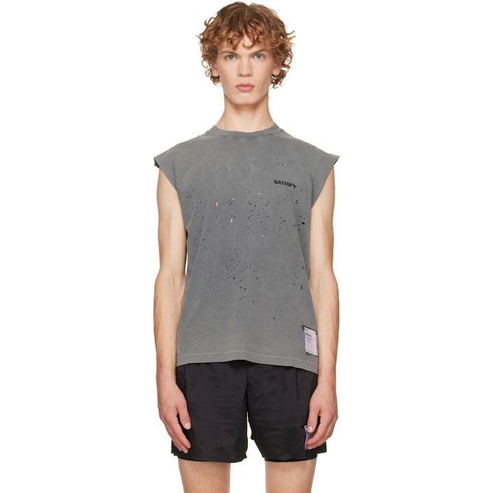 Photo: Satisfy Gray MothTech Muscle Tank Top