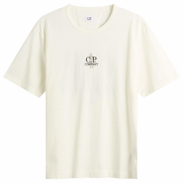 Photo: C.P. Company Men's Embroidered Sailor 1020 T-Shirt in Gauze White