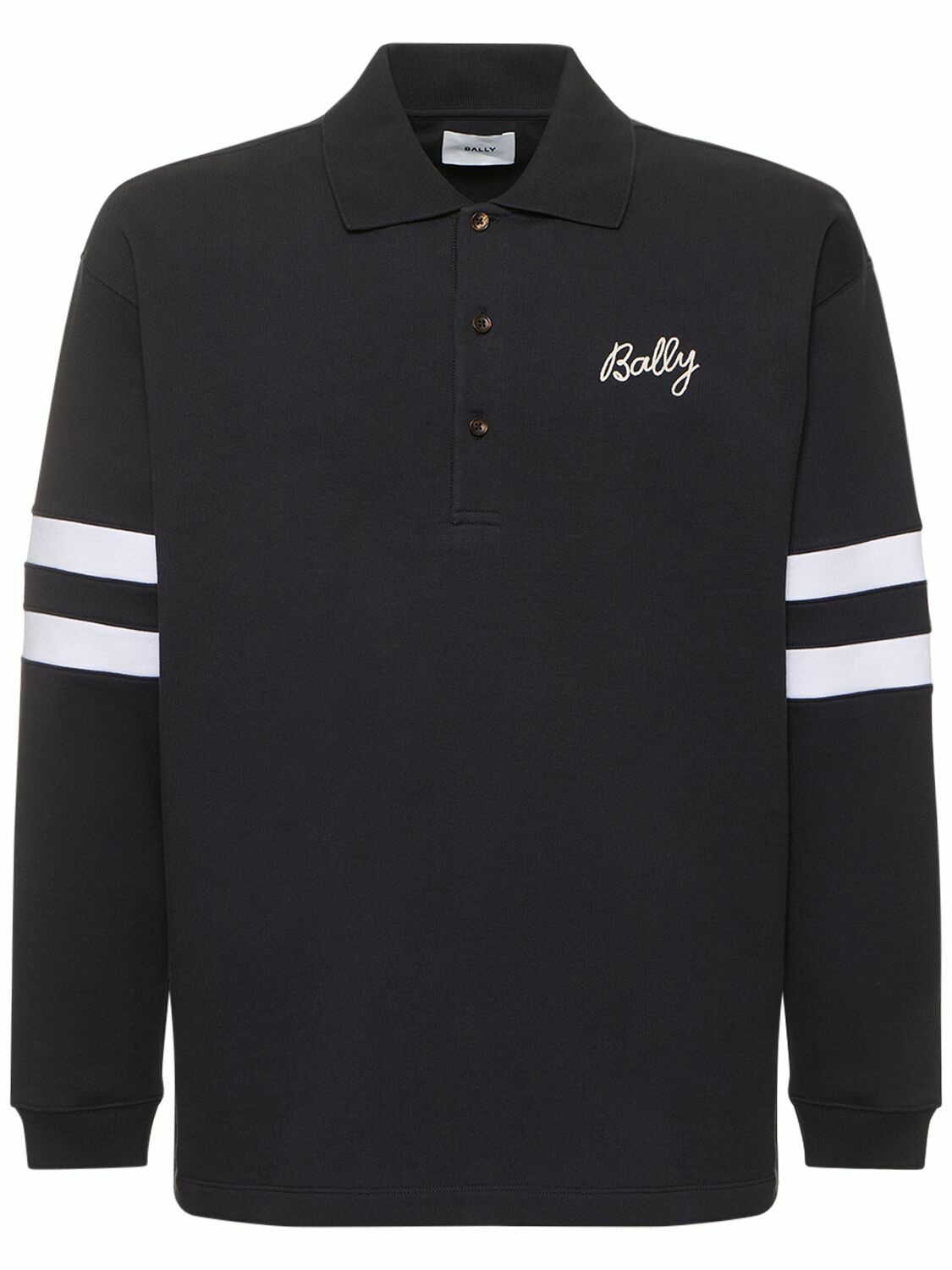 Photo: BALLY - Logo Cotton Long Sleeve Polo