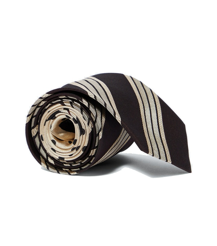 Photo: Dries Van Noten - Polka-dot and striped silk tie