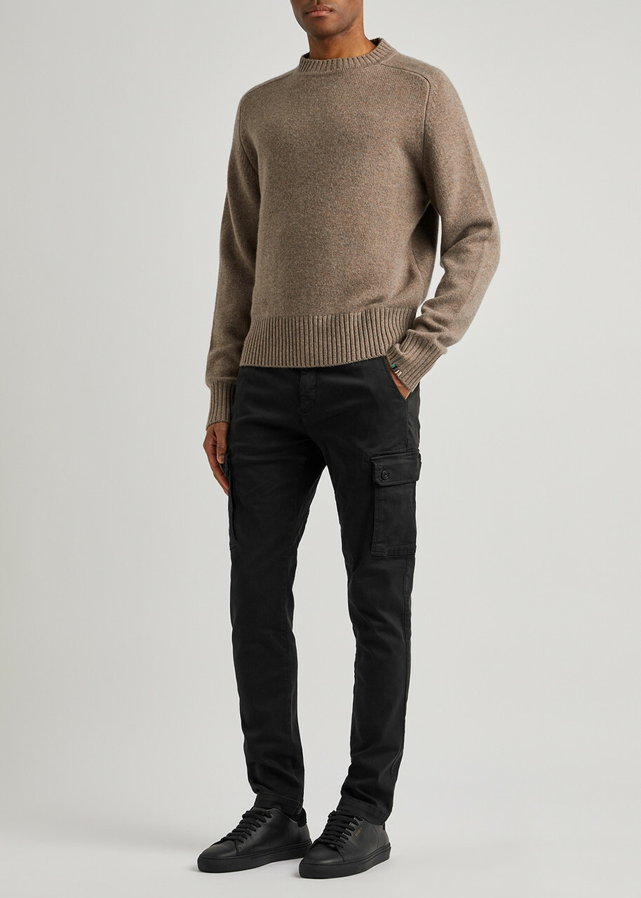 Replay Jann Hyperflex X.lite Black Slim-leg Cargo Trousers