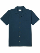 Onia - Camp-Collar Stretch-Cotton Seersucker Shirt - Blue