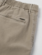 Incotex - Tapered Pleated Stretch-Cotton Twill Trousers - Neutrals