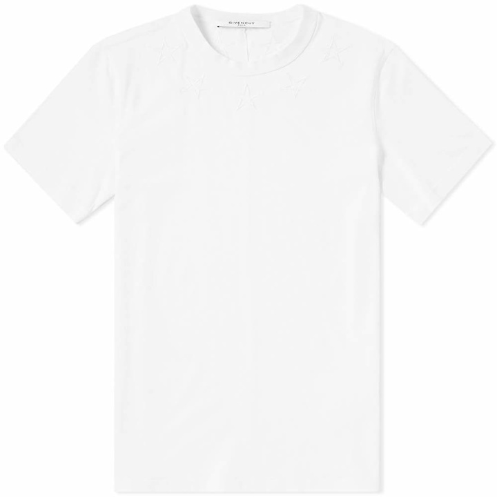Photo: Givenchy Star Embroidered Neck Tee White