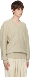 LEMAIRE Beige V-Neck Sweater