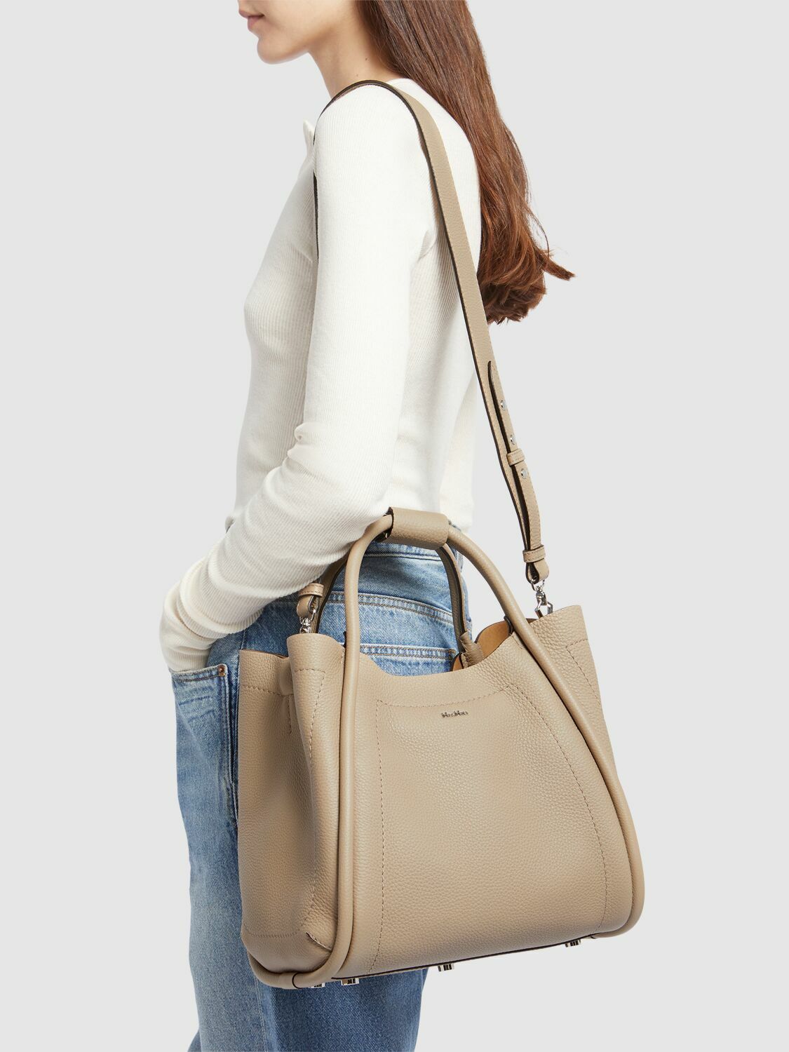 ★関税込★MAX MARA Small Marin レザー トートバッグ Marine Small leather tote bag in brown - Max Mara | Mytheresa