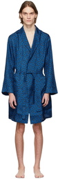 Versace Underwear Blue & Black 'La Greca' Robe