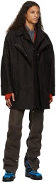 Kiko Kostadinov Black & Brown Muriseay Hooded Coat