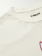 POLITE WORLDWIDE® - Logo-Print Hemp and Cotton-Blend Jersey T-Shirt - Neutrals