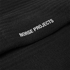 Norse Projects Men's Bjarki N Logo Sock - 2 Pack in Black
