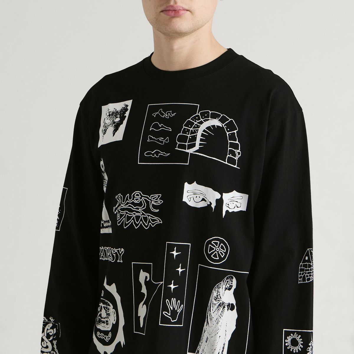Heresy Men's Cluster Long Sleeve T-Shirt in Black