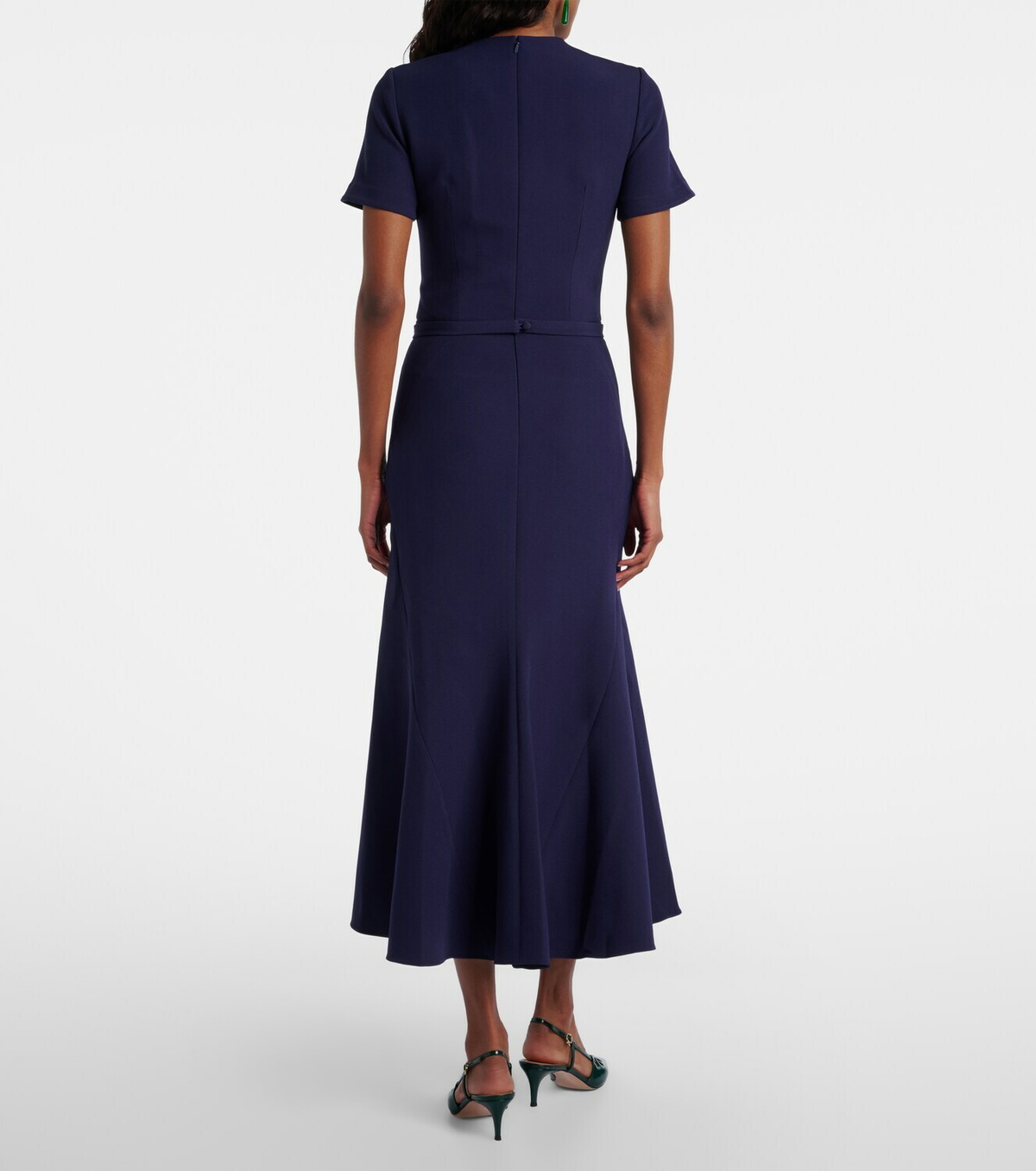 Safiyaa Luisa belted crêpe midi dress