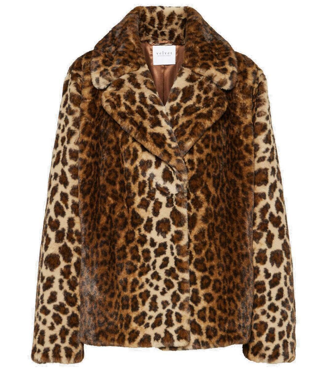 Velvet leopard outlet coat