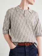 Corridor - Open-Knit Pima Cotton Polo Shirt - Gray