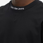 Calvin Klein Men's Embroidery Neck Logo T-Shirt in Ck Black