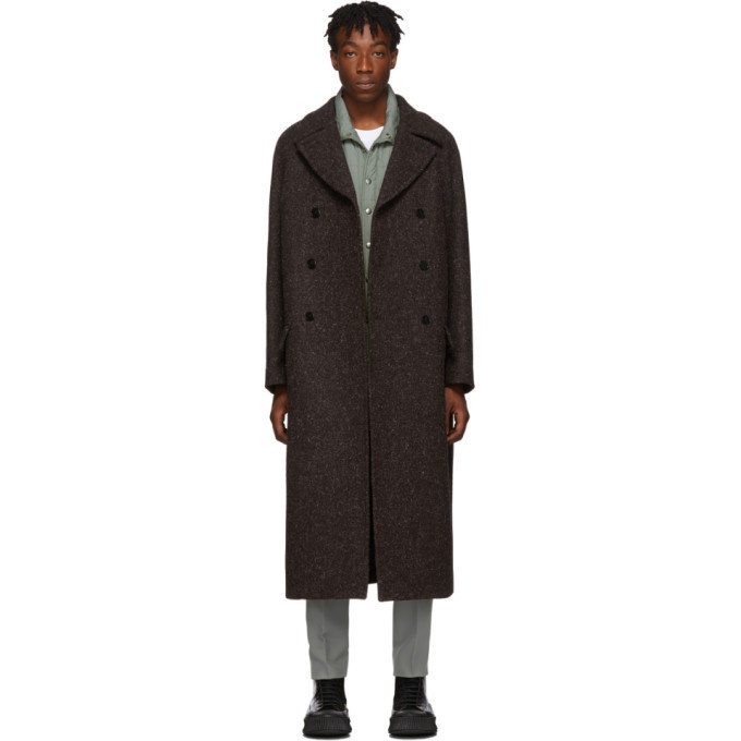 Photo: Jil Sander Brown Thompson Double-Breasted Overcoat