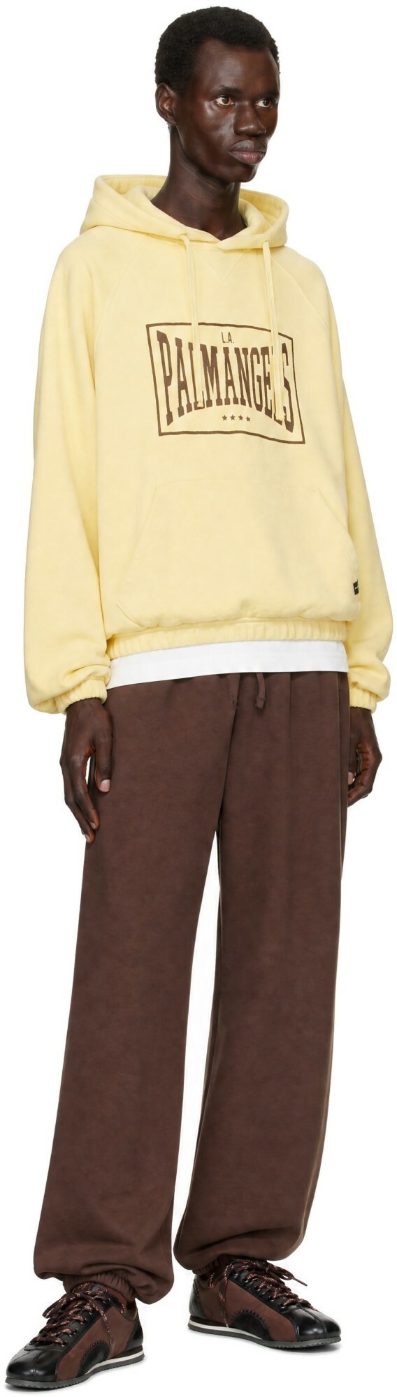 Palm Angels Brown Brushed Palm Tree Sweatpants
