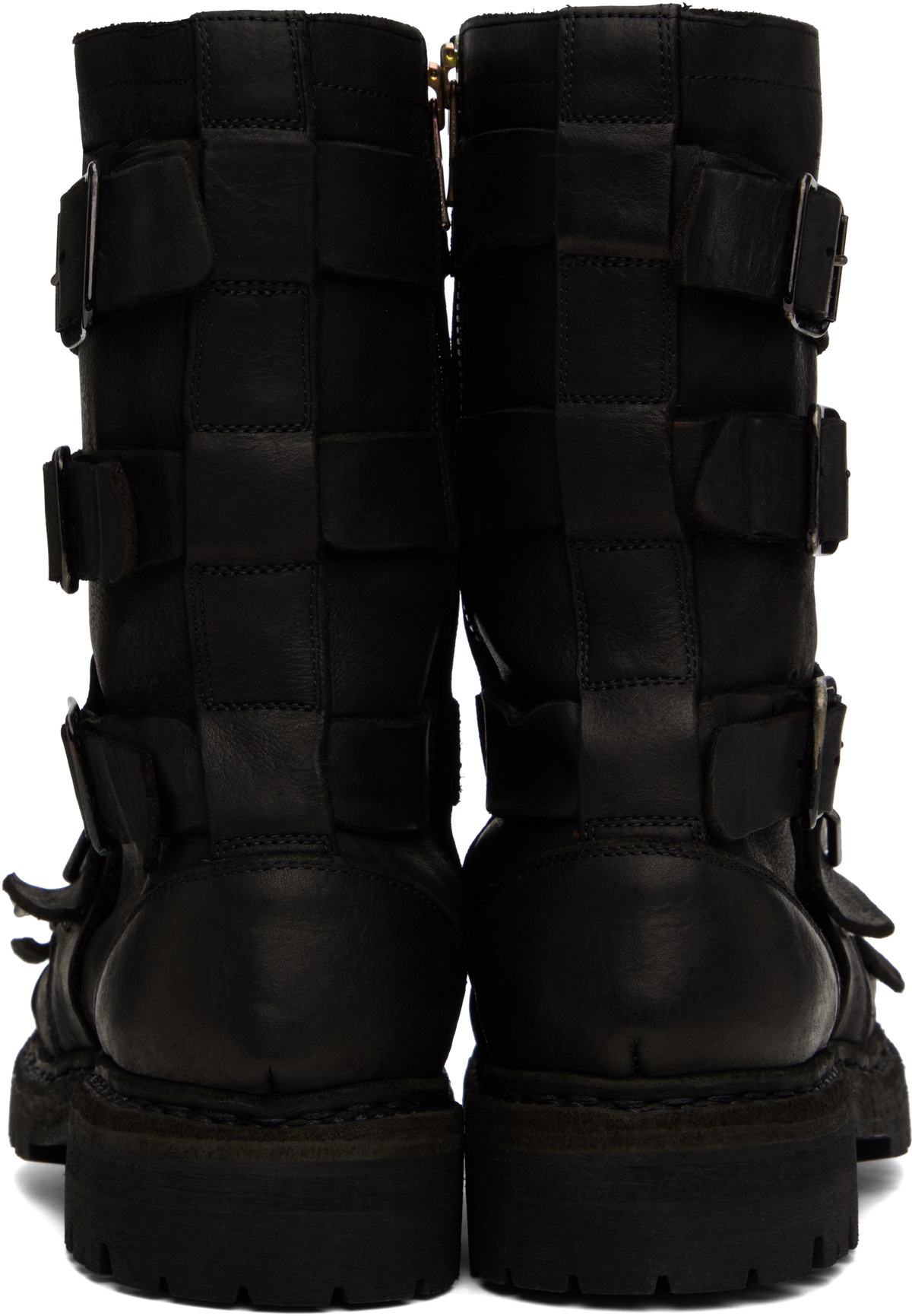 YOHJI YAMAMOTO Black Leather Big Daddy Boots Yohji Yamamoto