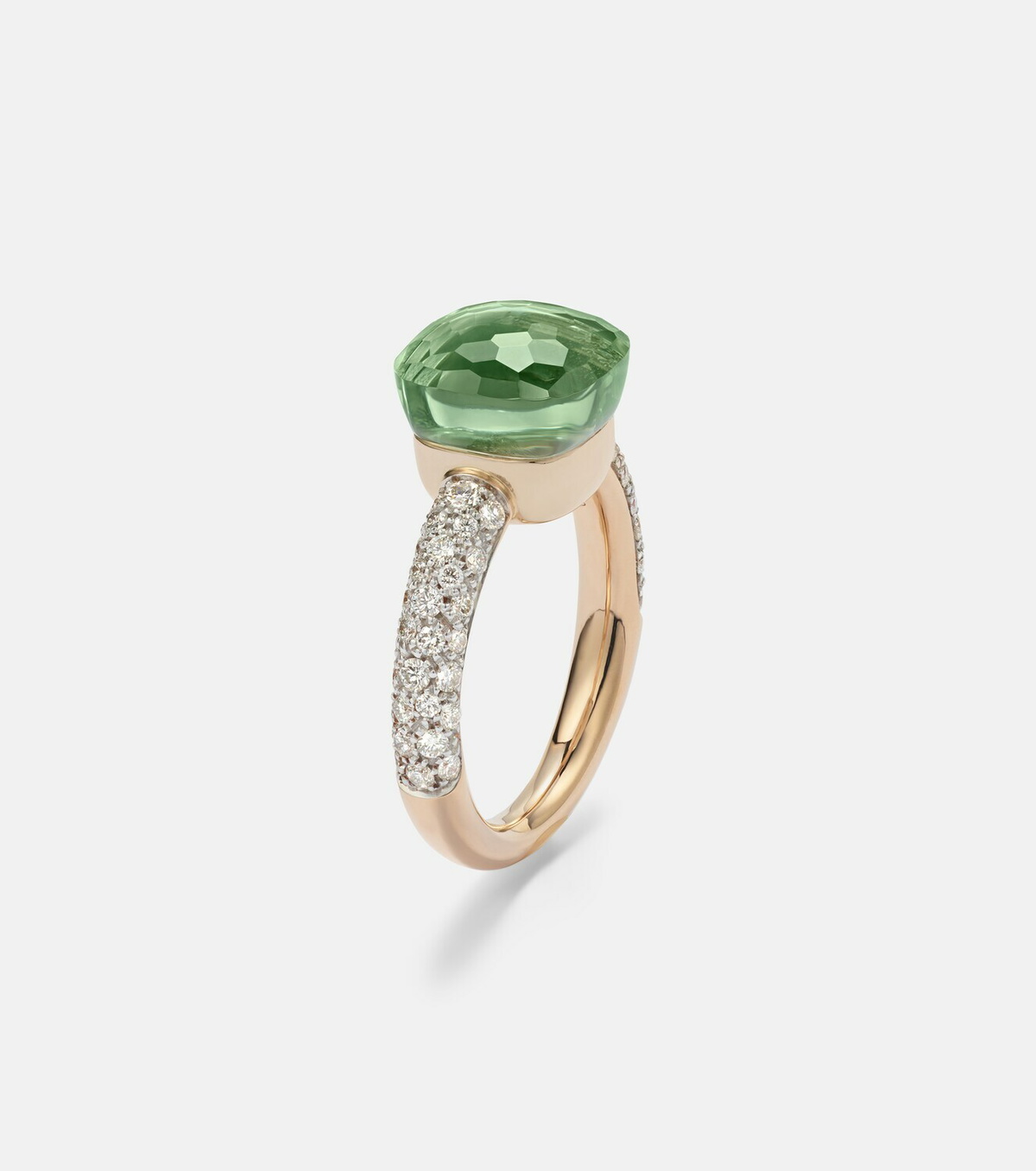 Pomellato Nudo Classic 18kt white and rose gold ring with gemstones
