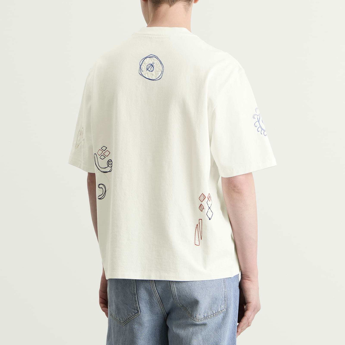 Wax London Men's Milton Sun Doodle T-Shirt in Ecru/Multi