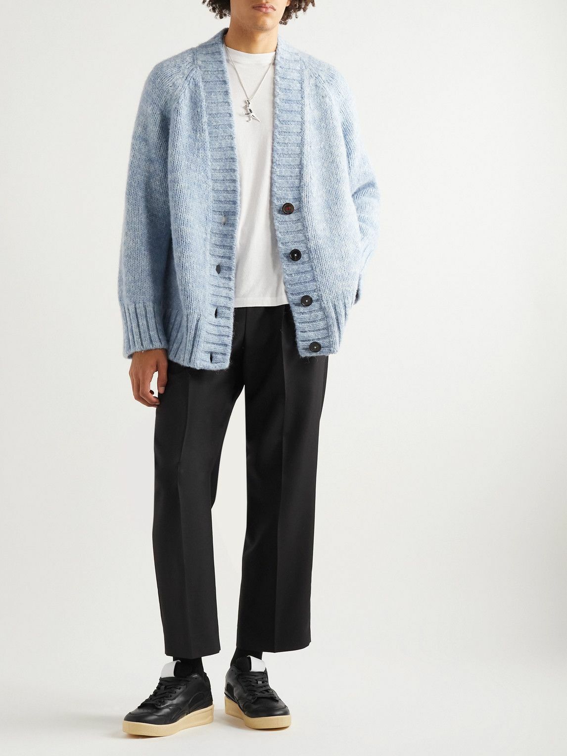 Jil Sander - Mesh-Trimmed Leather Sneakers - Black Jil Sander