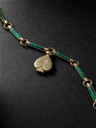 Foundrae - Spade Gold, Malachite and Diamond Pendant Bracelet