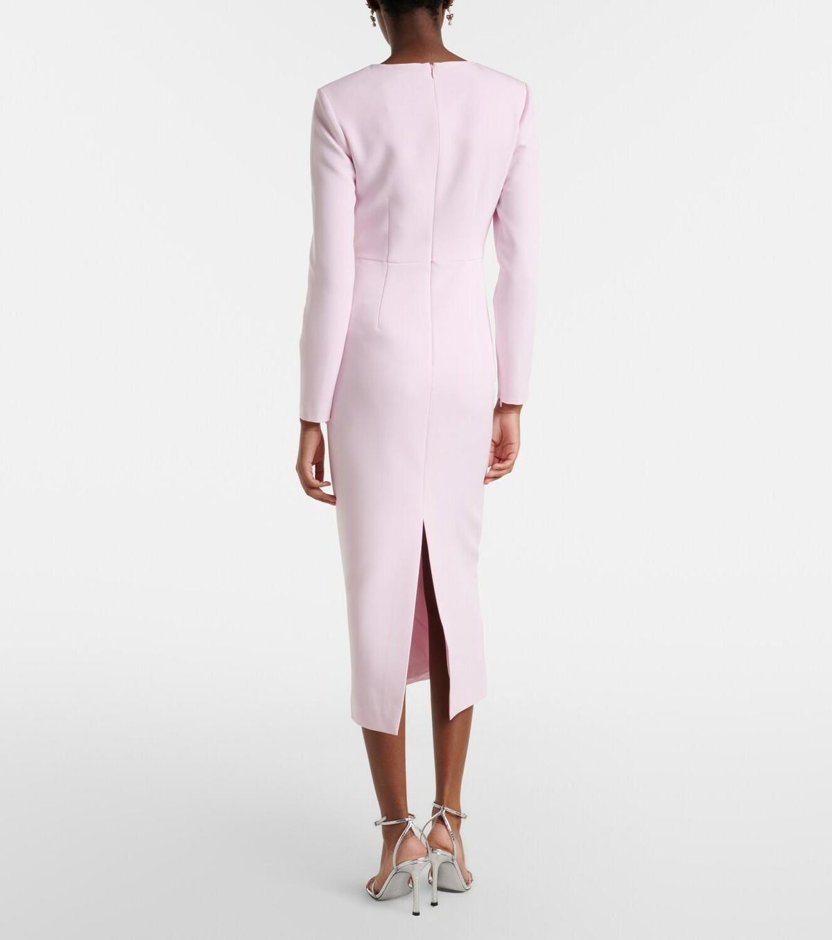 Roland Mouret Asymmetric draped crêpe midi dress