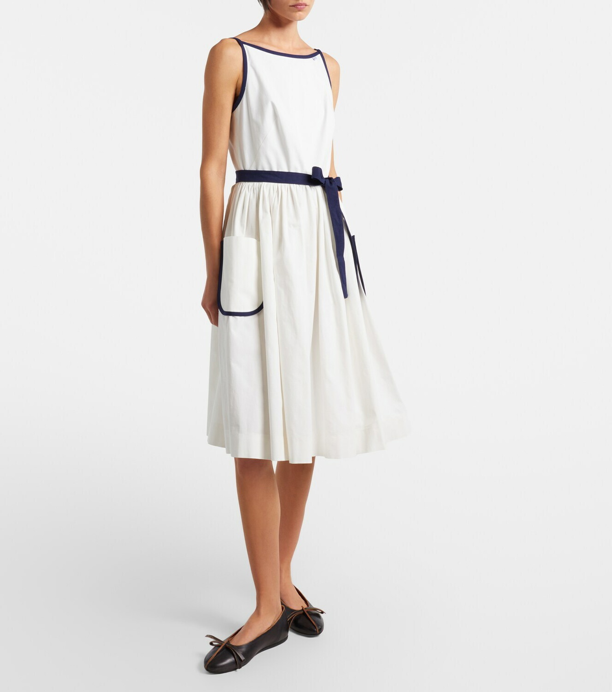 Prada Cotton and linen midi dress