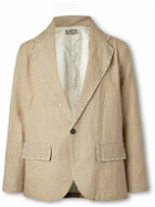 Kartik Research - Faux Pearl-Embellished Linen Suit Jacket - Neutrals