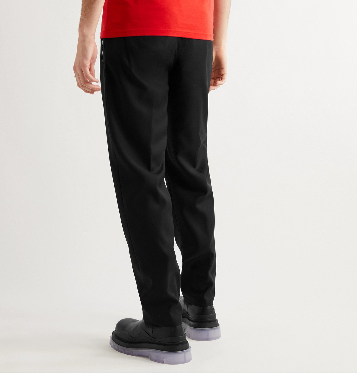 Track Pants Black Wool Twill