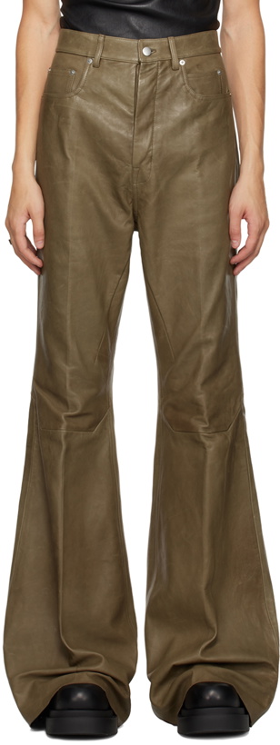 Photo: Rick Owens Brown Porterville Bolan Leather Pants
