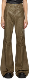 Rick Owens Brown Porterville Bolan Leather Pants