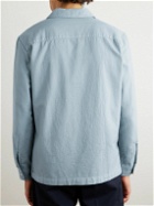 Altea - Camp-Collar Wool-Flannel Shirt - Blue
