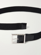 Berluti - 3.8cm Leather-Trimmed Braided Belt - Black