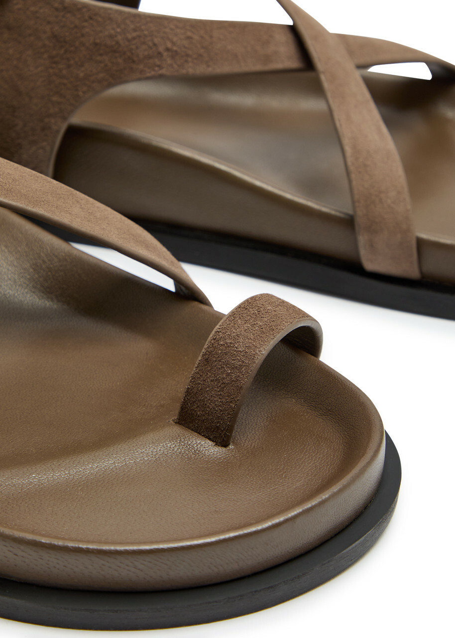 A.emery Jalen Slim Leather Sandals Taupe
