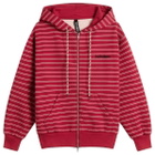 No Problemo Women's Mini Problemo Stripe Zip Hoodie in Red