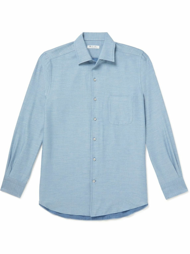 Photo: Loro Piana - André Cotton and Cashmere-Blend Twill Shirt - Blue