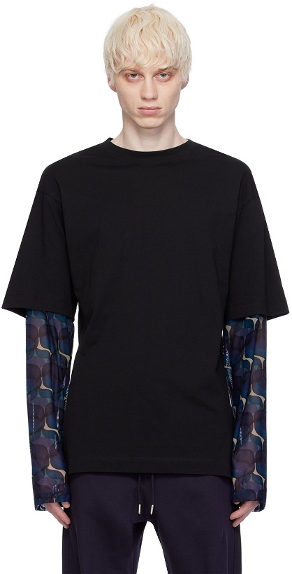 Photo: Dries Van Noten Black Layered Long Sleeve T-Shirt