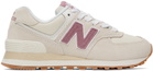 New Balance Beige & Pink 574 Sneakers